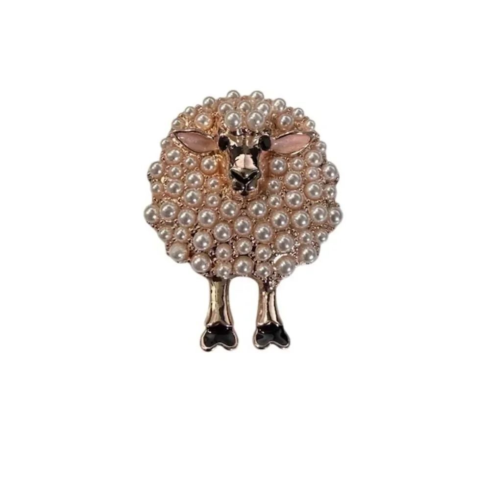 Pearl Sheep Rose Gold Brooch 2.25" by 1.75"